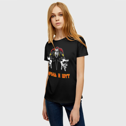 Женская 3D футболка с принтом КОРОЛЬ И ШУТ, фото на моделе #1