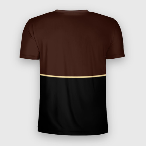 Мужская футболка 3D Slim с принтом Мантия Чёрный Бык (Черный), вид сзади #1