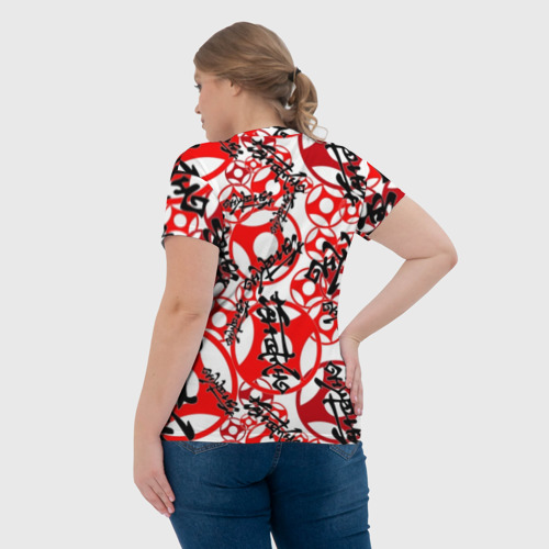 Женская футболка 3D с принтом Каратэ киокушинкай - эмблемы, вид сзади #2