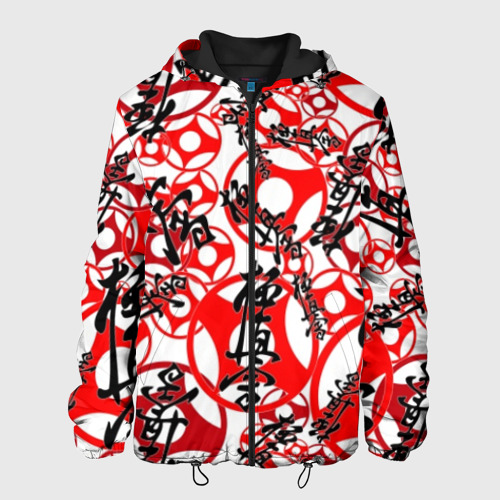 Мужская куртка 3D с принтом Каратэ киокушинкай - эмблемы, вид спереди #2