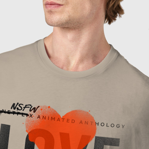 Мужская футболка хлопок с принтом Love death + robots, фото #4
