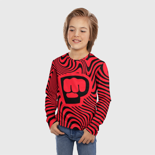 Детский лонгслив 3D с принтом PewDiePie Logo, фото на моделе #1