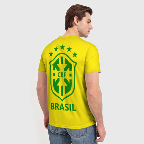 Мужская 3D футболка с принтом Бразилия, вид сзади #2