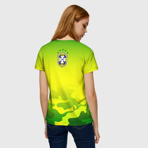 Женская футболка 3D с принтом Бразилия, вид сзади #2
