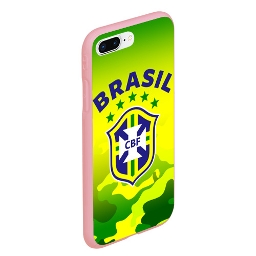 Чехол для iPhone 7Plus/8 Plus матовый с принтом Бразилия, вид сбоку #3