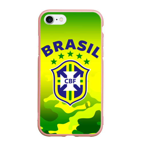 Чехол для iPhone 7/8 матовый с принтом Бразилия, вид спереди #2