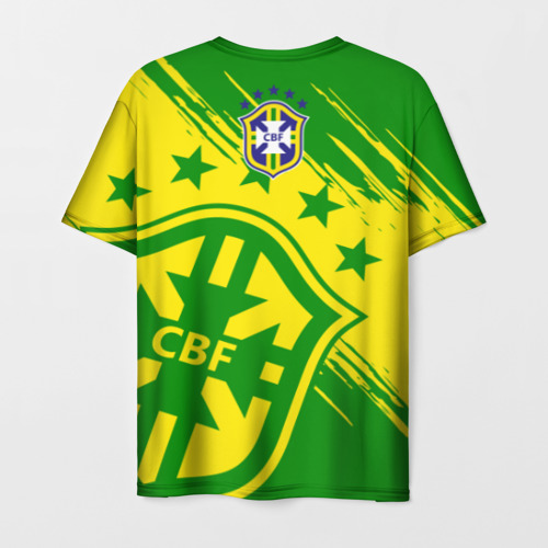 Мужская 3D футболка с принтом Бразилия, вид сзади #1