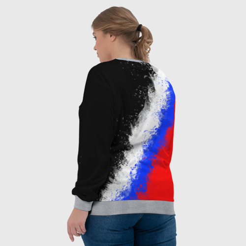 Женский свитшот 3D с принтом Россия Краски, вид сзади #2