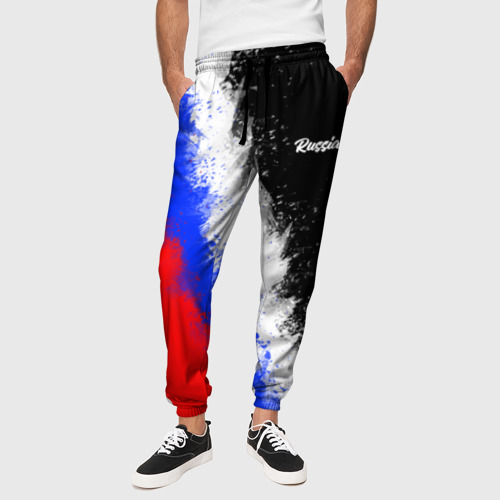 Мужские брюки 3D с принтом Россия Краски, вид сбоку #3