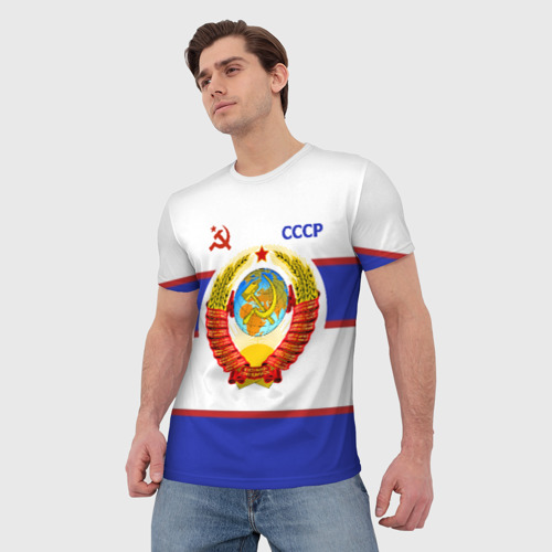 Мужская футболка 3D с принтом СССР, фото на моделе #1