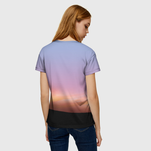 Женская футболка 3D с принтом BTS on the Sunset, вид сзади #2