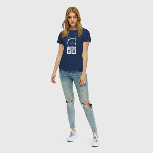 Женская футболка хлопок с принтом PORO - FEED ME, вид сбоку #3