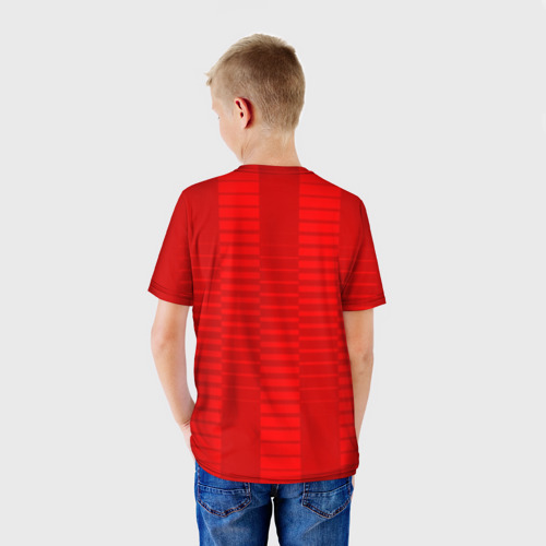 Детская футболка 3D с принтом Форма Спартака, вид сзади #2
