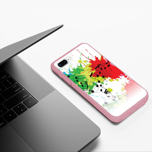 Чехол для iPhone 7Plus/8 Plus матовый с принтом Ноты color, фото #5