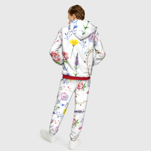 Мужской 3D костюм с принтом Полевые цветы, вид сзади #2