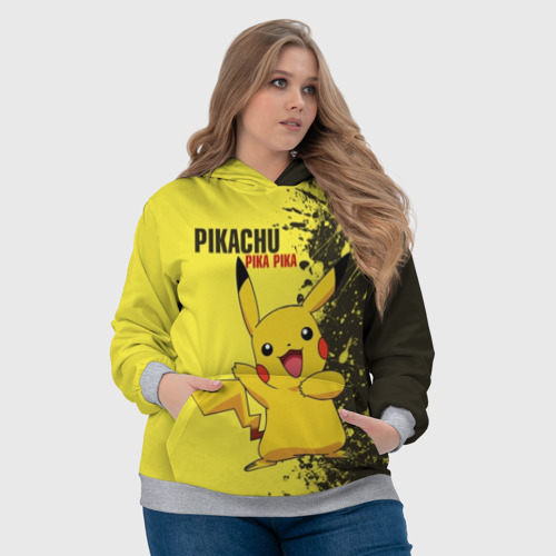 Женская толстовка 3D с принтом Pikachu Pika Pika, фото #4