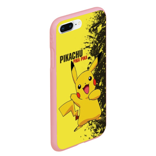 Чехол для iPhone 7Plus/8 Plus матовый с принтом Pikachu Pika Pika, вид сбоку #3
