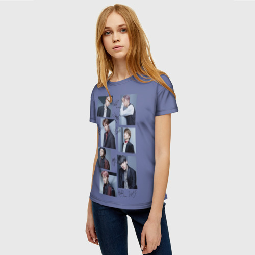 Женская 3D футболка с принтом BTS, фото на моделе #1