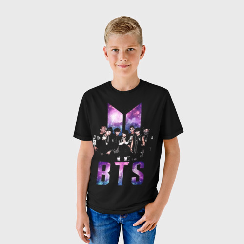 Детская футболка 3D с принтом BTS army, фото на моделе #1