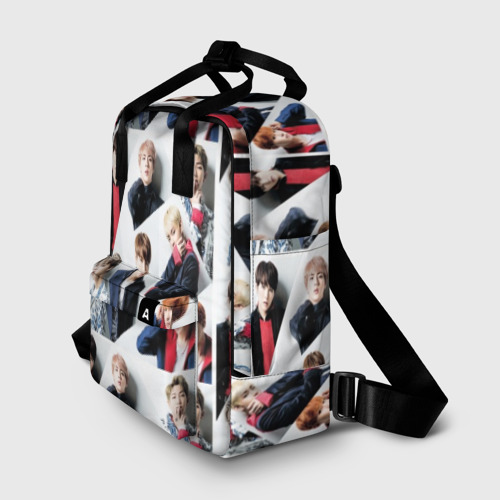 Женский рюкзак 3D с принтом BTS COLLAGE, фото на моделе #1