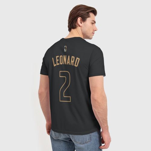 Мужская футболка 3D с принтом Toronto Raptors Leonard, вид сзади #2