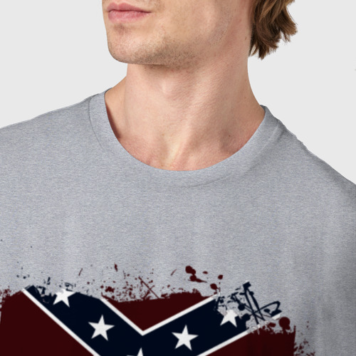 Мужская футболка хлопок с принтом Old Days of Confederation, фото #4