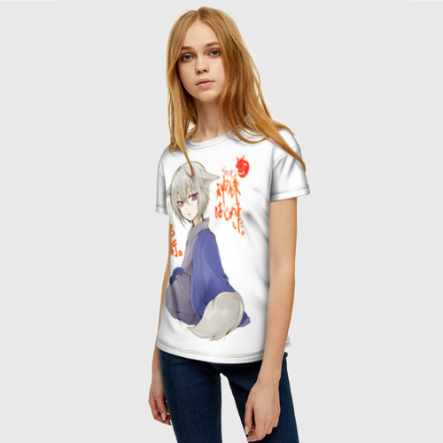 Женская футболка 3D с принтом Очень приятно Бог, фото на моделе #1