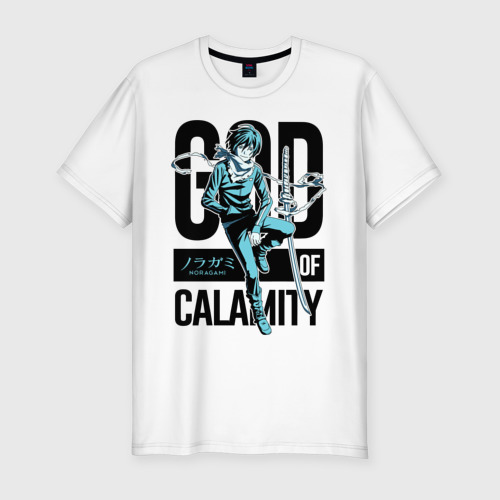 Мужская футболка хлопок Slim с принтом God of calamity Noragami, вид спереди #2