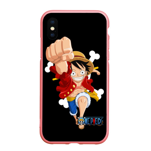 Чехол для iPhone XS Max матовый с принтом удар One Piece, вид спереди #2