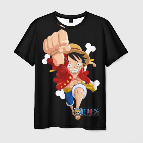Мужская 3D футболка с принтом удар One Piece, вид спереди #2