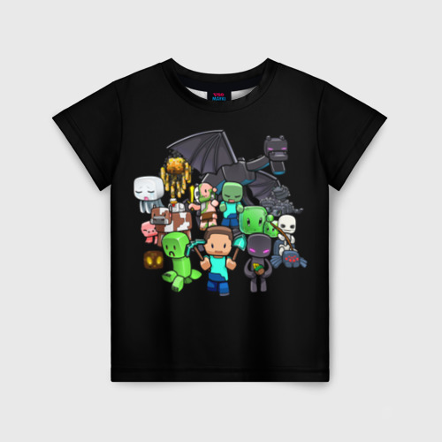 Детская футболка 3D с принтом Майнкрафт, вид спереди #2