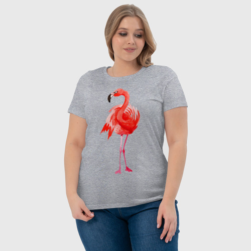 Женская футболка хлопок с принтом Фламинго, фото #4