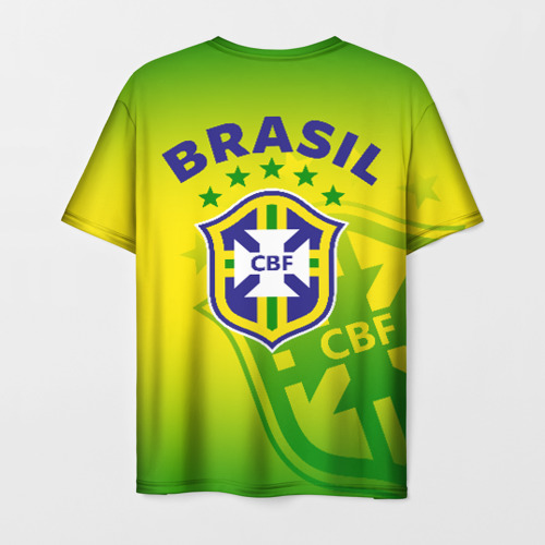 Мужская 3D футболка с принтом Бразилия, вид сзади #1