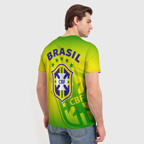 Мужская 3D футболка с принтом Бразилия, вид сзади #2