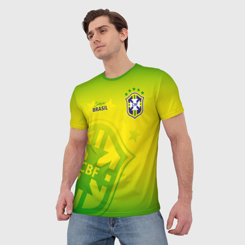 Мужская 3D футболка с принтом Бразилия, фото на моделе #1