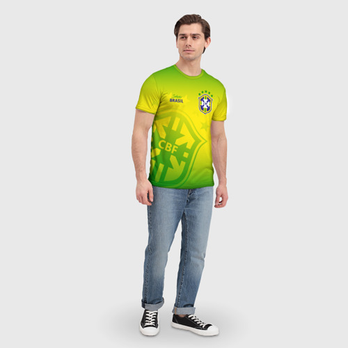 Мужская 3D футболка с принтом Бразилия, вид сбоку #3
