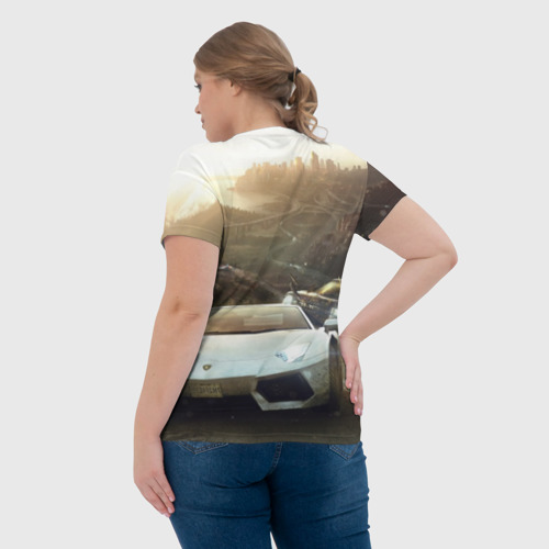 Женская футболка 3D с принтом Need for Speed, вид сзади #2