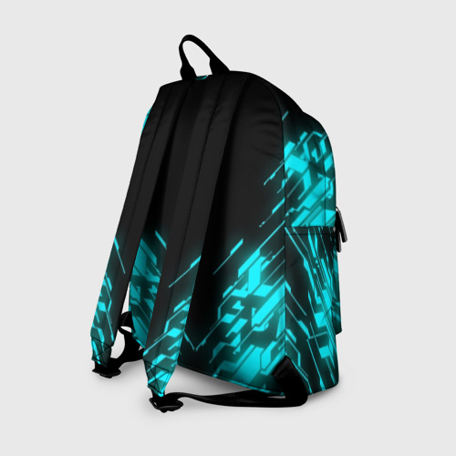 Рюкзак 3D с принтом CYBERPUNK 2077 NEON / НЕОН, вид сзади #1
