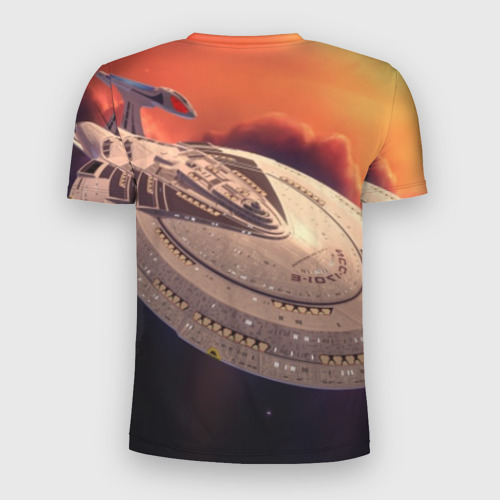 Мужская футболка 3D Slim с принтом Звездный путь, вид сзади #1