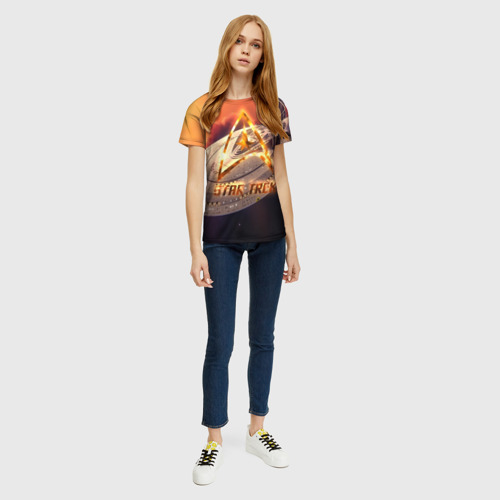 Женская футболка 3D с принтом Звездный путь, вид сбоку #3
