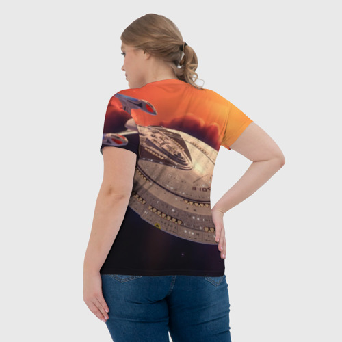 Женская футболка 3D с принтом Звездный путь, вид сзади #2