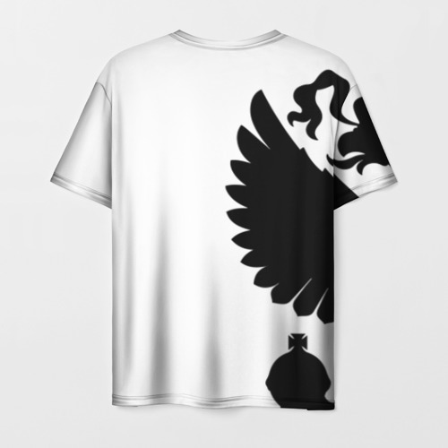 Мужская футболка 3D с принтом Герб России, вид сзади #1