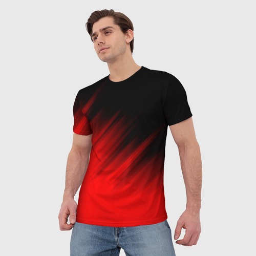 Мужская футболка 3D с принтом Полосы и ничего лишнего, фото на моделе #1