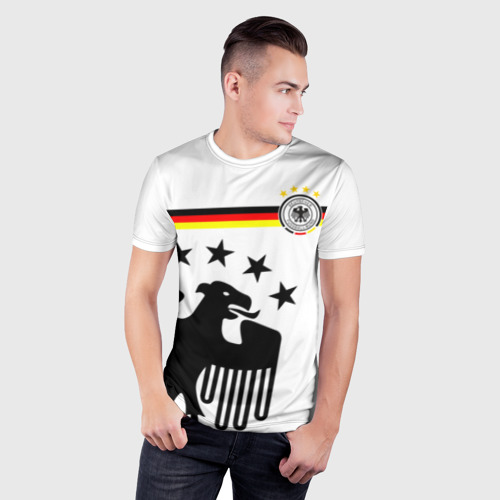 Мужская футболка 3D Slim с принтом Сборная Германии, фото на моделе #1