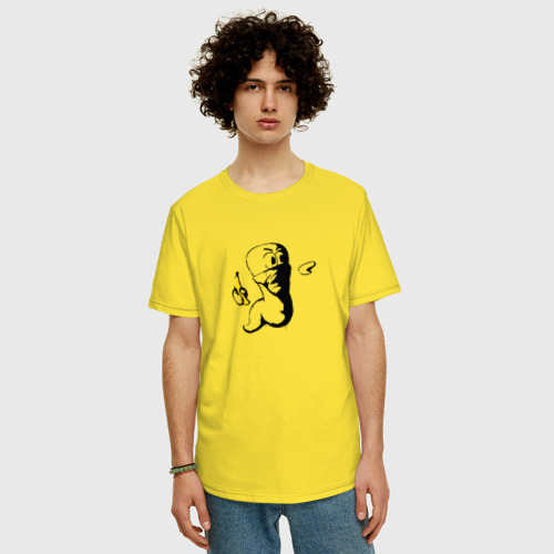 Мужская футболка хлопок Oversize с принтом Worms, фото на моделе #1