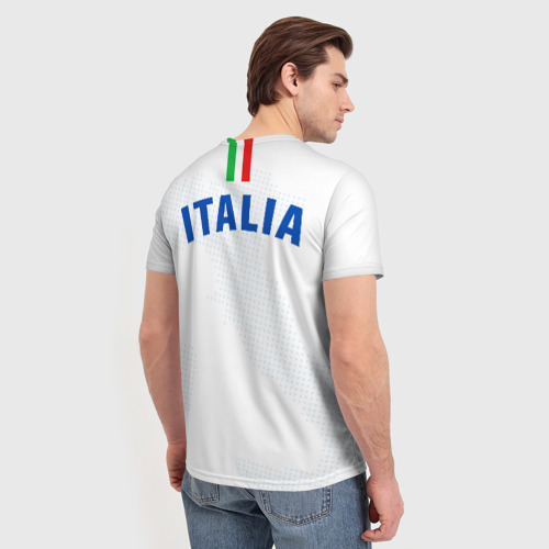 Мужская футболка 3D с принтом Сборная Италии, вид сзади #2