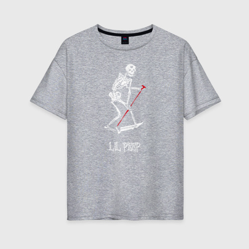 Женская футболка хлопок Oversize с принтом Lil Peep, вид спереди #2