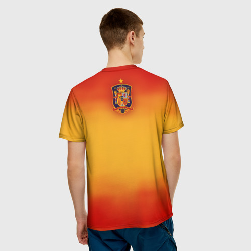 Мужская 3D футболка с принтом Сборная Испании, вид сзади #2