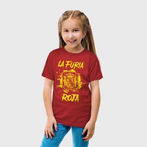 Детская футболка хлопок с принтом Сборная Испании, вид сбоку #3