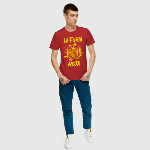 Мужская футболка с принтом Сборная Испании, вид сбоку #3